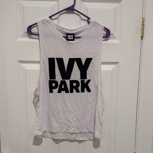 IVY PARK White Sleeveless Top with Black Logo